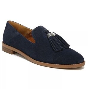Franco Sarto sz 8.5 Haden navy blue suede tassel loafers
